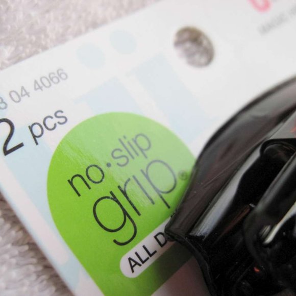 2 Scunci No Slip Grip Magic Hinge Jaw Hair Clips Brown Black Plastic Claw Stay - Picture 7 of 9